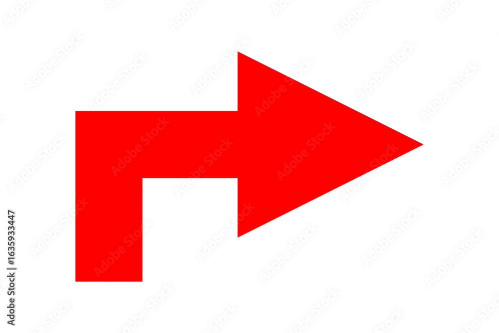 Fototapeta premium red arrow icon isolated on white background, PNG, direction indicator, simple design, bold, bright red