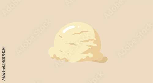 Ice cream scoop illustration on a neutral backdrop