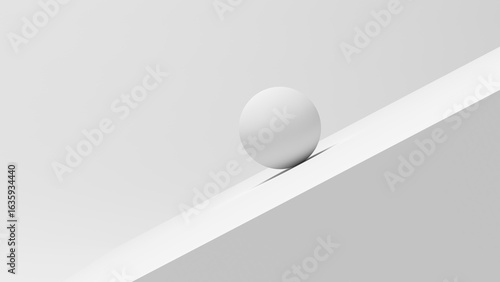 Vászonkép Gray sphere on an inclined plane