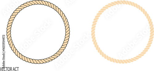 Rope Border Lasso vector illustration Rope silhouette