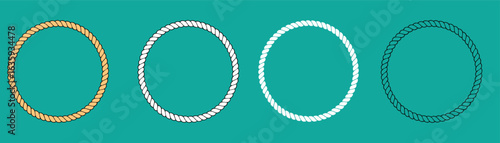 Rope Border Lasso vector illustration Rope silhouette