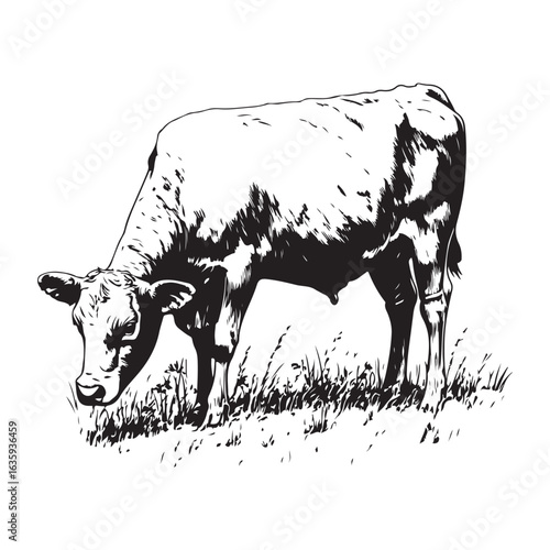 cow silhouette vector icon. black angus vector illustration 