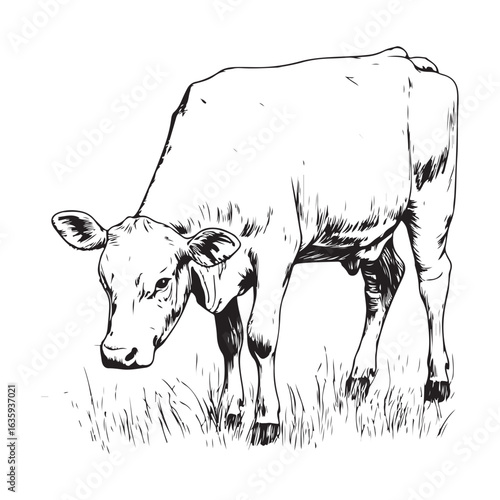 cow silhouette vector icon. black angus vector illustration 
