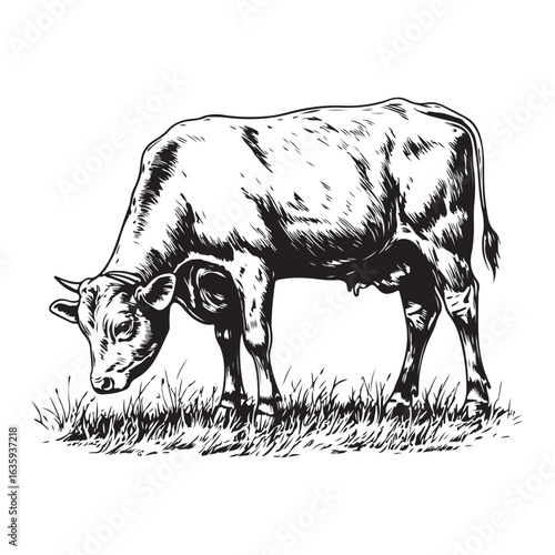 cow silhouette vector icon. black angus vector illustration 