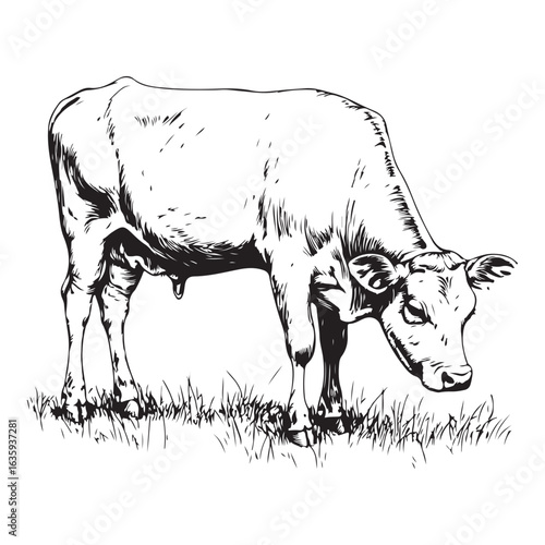 cow silhouette vector icon. black angus vector illustration 