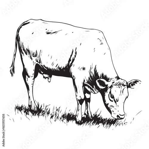 cow silhouette vector icon. black angus vector illustration 