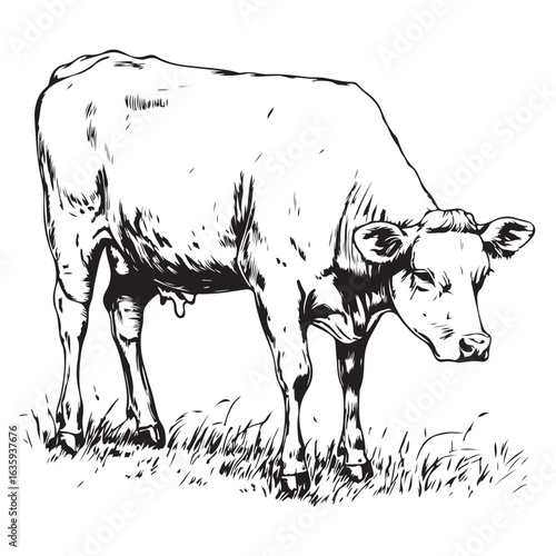 cow silhouette vector icon. black angus vector illustration 