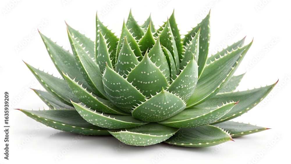 Fototapeta premium Aloe vera plant close-up on white background