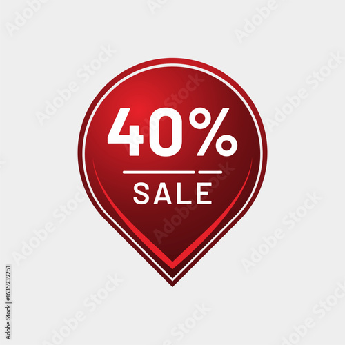 40% Sale Marker – Bright Red Vector Badge for Ecommerce Promotions Free Download 40% Sale Marker – Bright Red Vector Badge for Ecommerce Promotions - GFXLoad