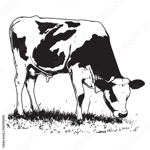 cow silhouette vector icon. black angus vector illustration 