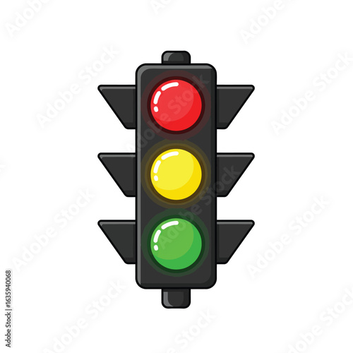 Traffic Light with Red Yellow and Green Lights