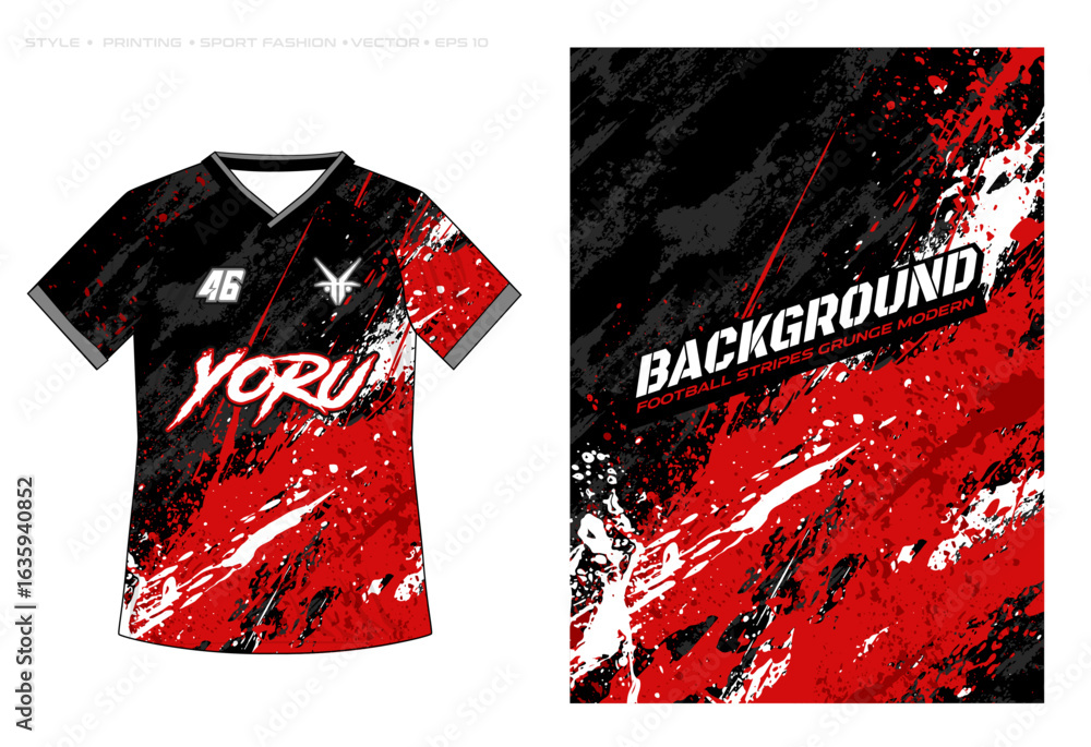 sublimation jersey design background brush paint splash splatter sport badminton grunge abstract sport pattern	red black brush grunge cross