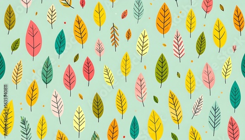 Colorful autumn leaves pattern