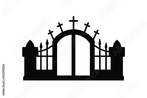 graveyard gate vector icon