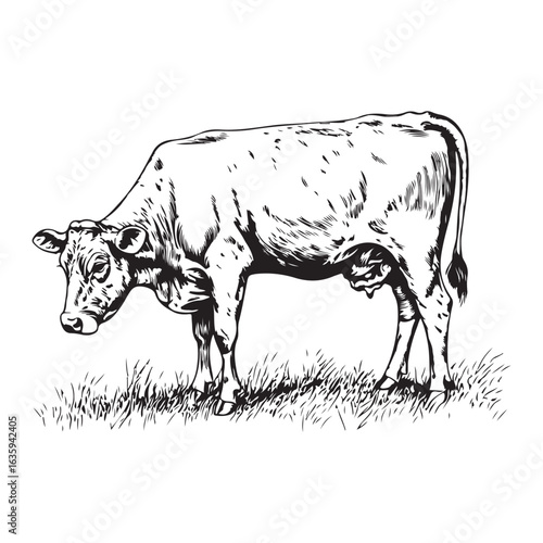 cow silhouette vector icon. black angus vector illustration 