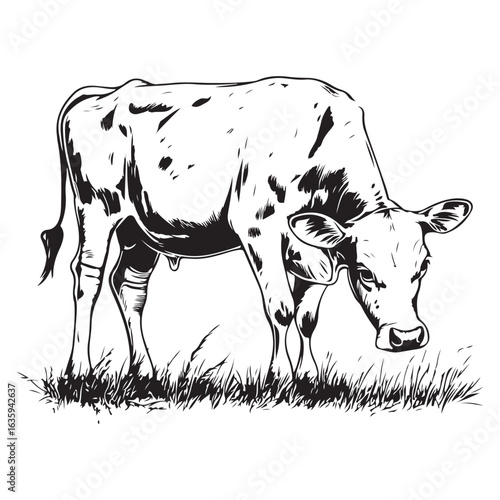 cow silhouette vector icon. black angus vector illustration 