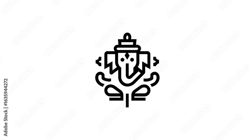 Lord Ganesh sketch line art on white background - Happy Ganesh Chathurthi Lord Ganesh sketch line art on white background - Happy Ganesh Chathurthi