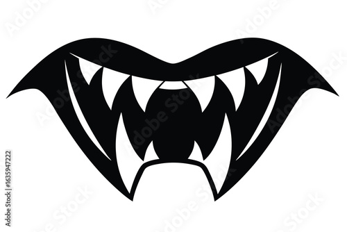 vampire fangs vector icon