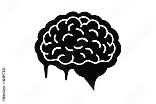 zombie brain vector icon