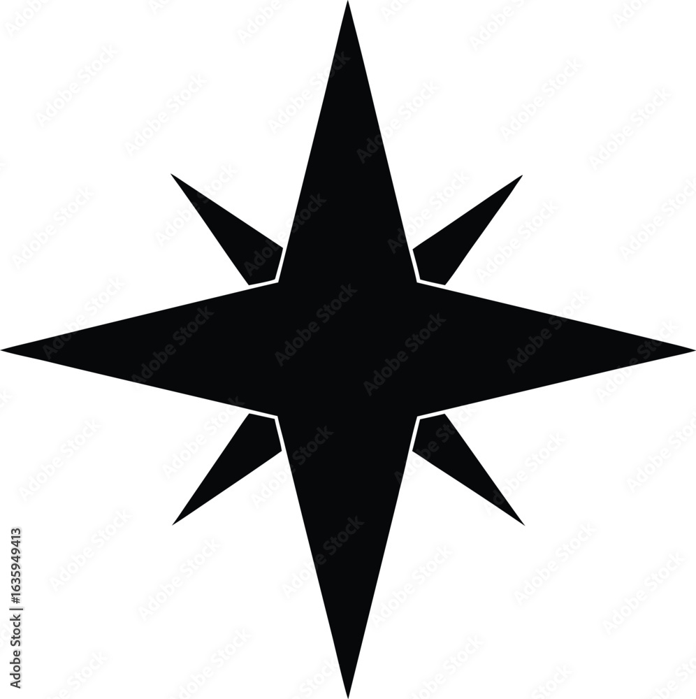 Obraz premium silver star on black background