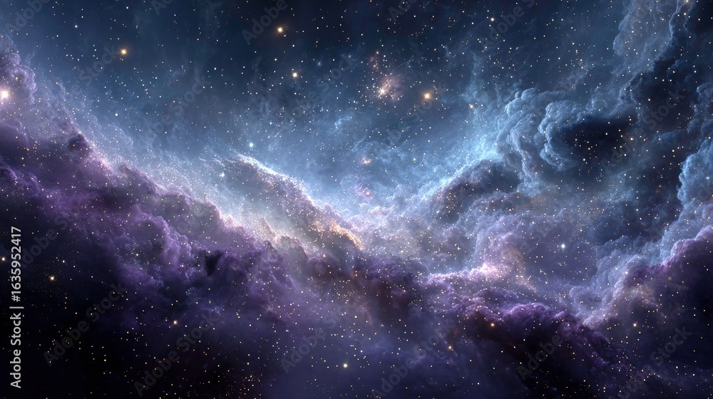 Obraz premium Deep space nebula with swirling clouds of cosmic dust