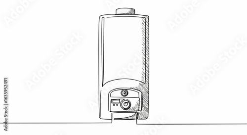 Illustration of a water heater.