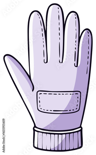 Cartoon illustration of a light purple single golf glove