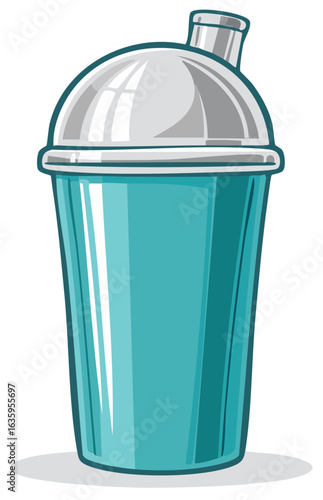 Vector illustration of an empty protein shake shaker or tumbler