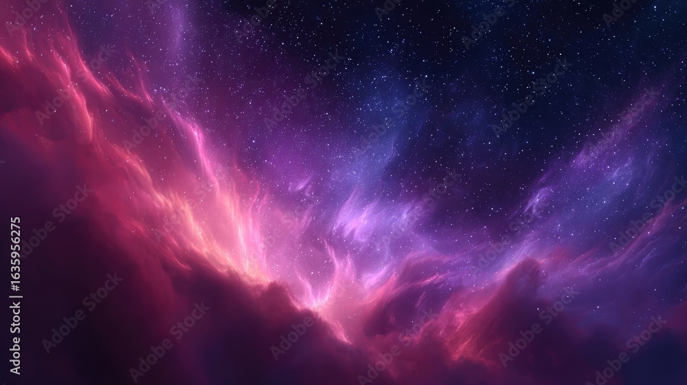 Fototapeta premium Majestic cosmic clouds of vibrant hues in the vast expanse of space.
