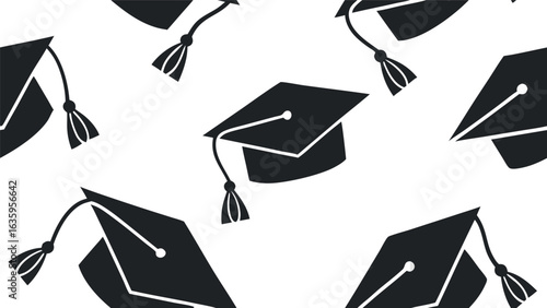 Black graduation cap is a symbol of success and completion of education. Transparent background is convenient for design. Ideal for educational projects and congratulatory layouts