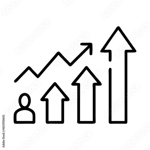 Progressive Growth Chart with Person Icon