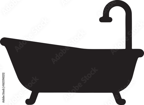 Clean vector illustration of a modern bathtub