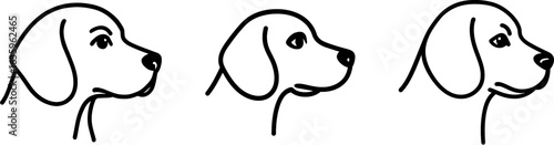 Beagle dog head side profile view outline vector