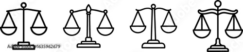 Legal scales balanced outline vector