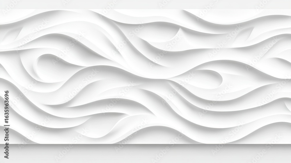 Fototapeta premium Abstract white wavy design