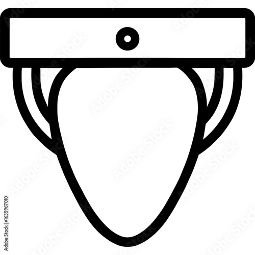 Groin protector outline vector