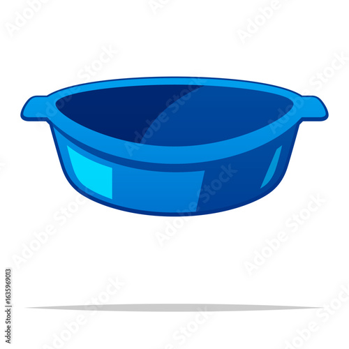 Empty basin tub vector isolated illustration