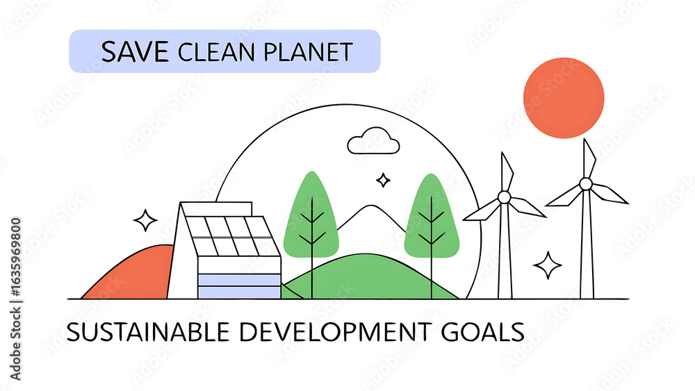 Naklejka premium environment save clean planet ecology concept sustainable development goals valid in modern industry environmental technology concept