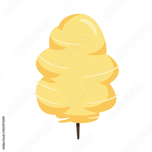 title A yellow cotton candy on a stick keywords yellow cotton candy floss sugar sweet
