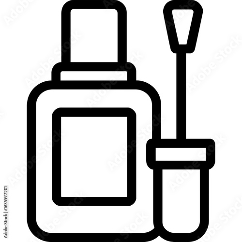Correction fluid bottle outline icon vector