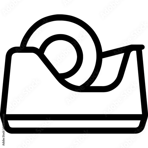 Tape dispenser desktop outline icon vector