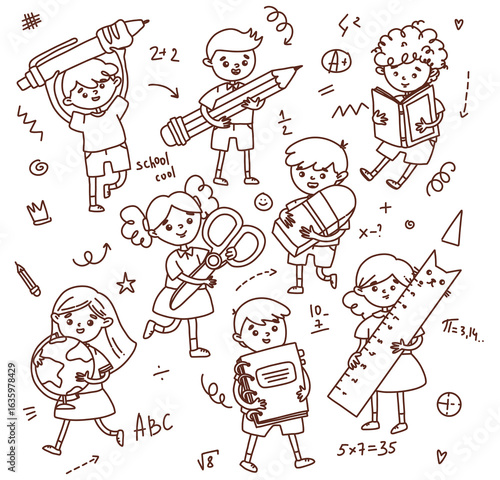 vector set with pupils