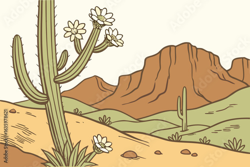 Arizona's state flower is the saguaro cactus blossom, blooming briefly in the hot desert spring.