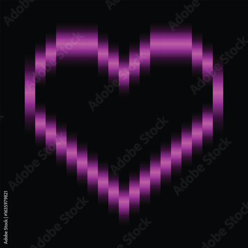Wallpaper Mural Pink neon heart icon symbol glowing on a black background for romantic celebration Torontodigital.ca