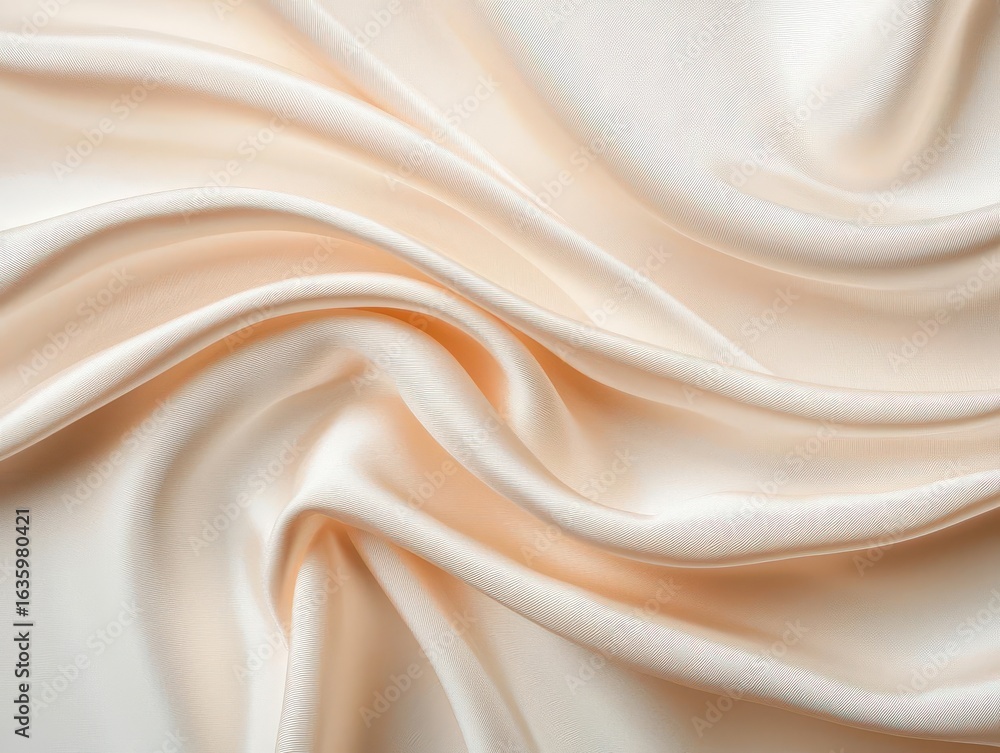 Naklejka premium Seamless silk pattern with flowing folds and warm beige tones, cozy luxury textile background