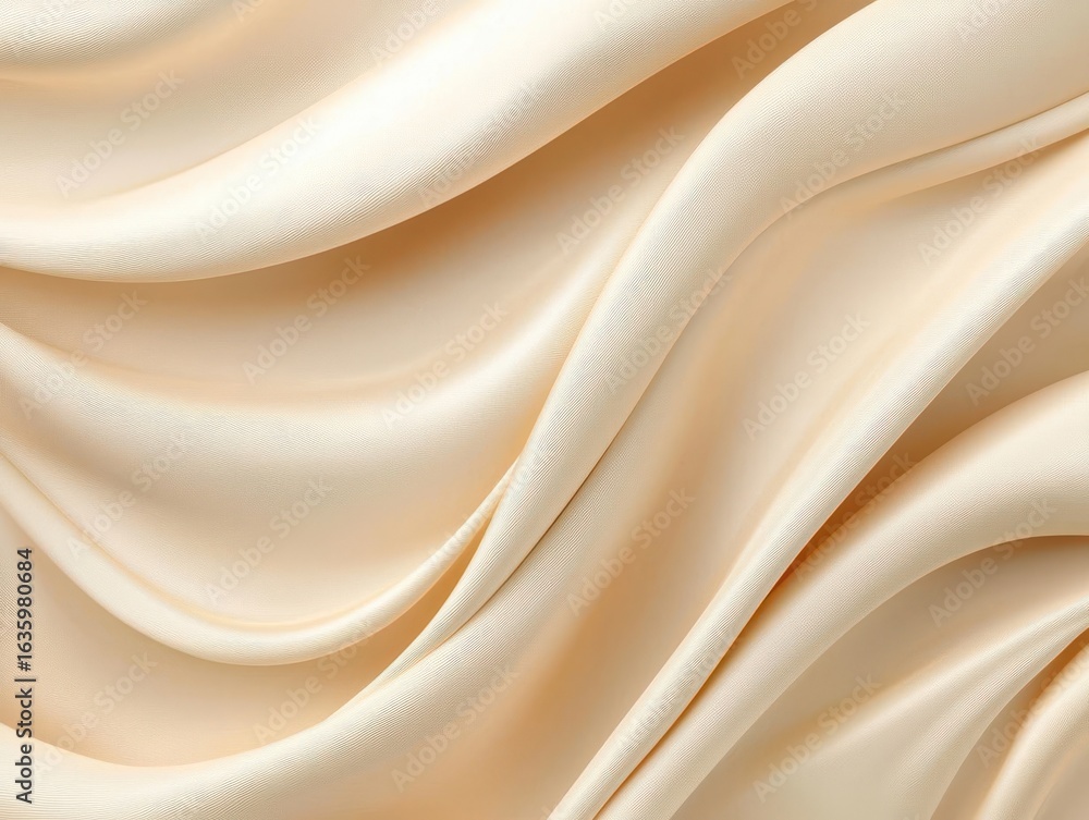 Obraz premium Abstract seamless waves of silk with creamy tones and cozy ambient light, minimal luxury design
