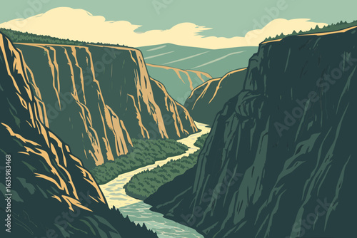 Black Canyon of the Gunnison National Park features steep cliffs and dark, narrow gorges unique to Colorado.