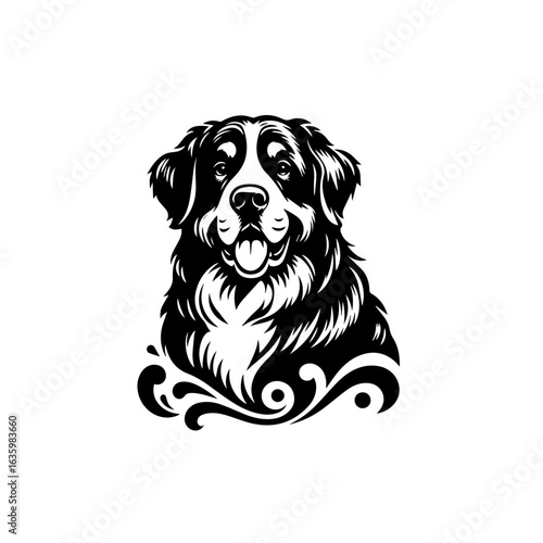 Bernese mountain dog isolated on white background