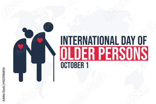 International Day of Older Persons for banner or poster. Vector illustration