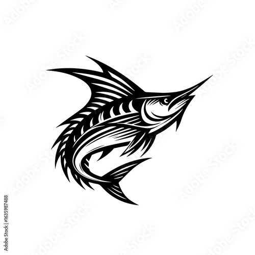 Marlin fish illustration isolated on white background